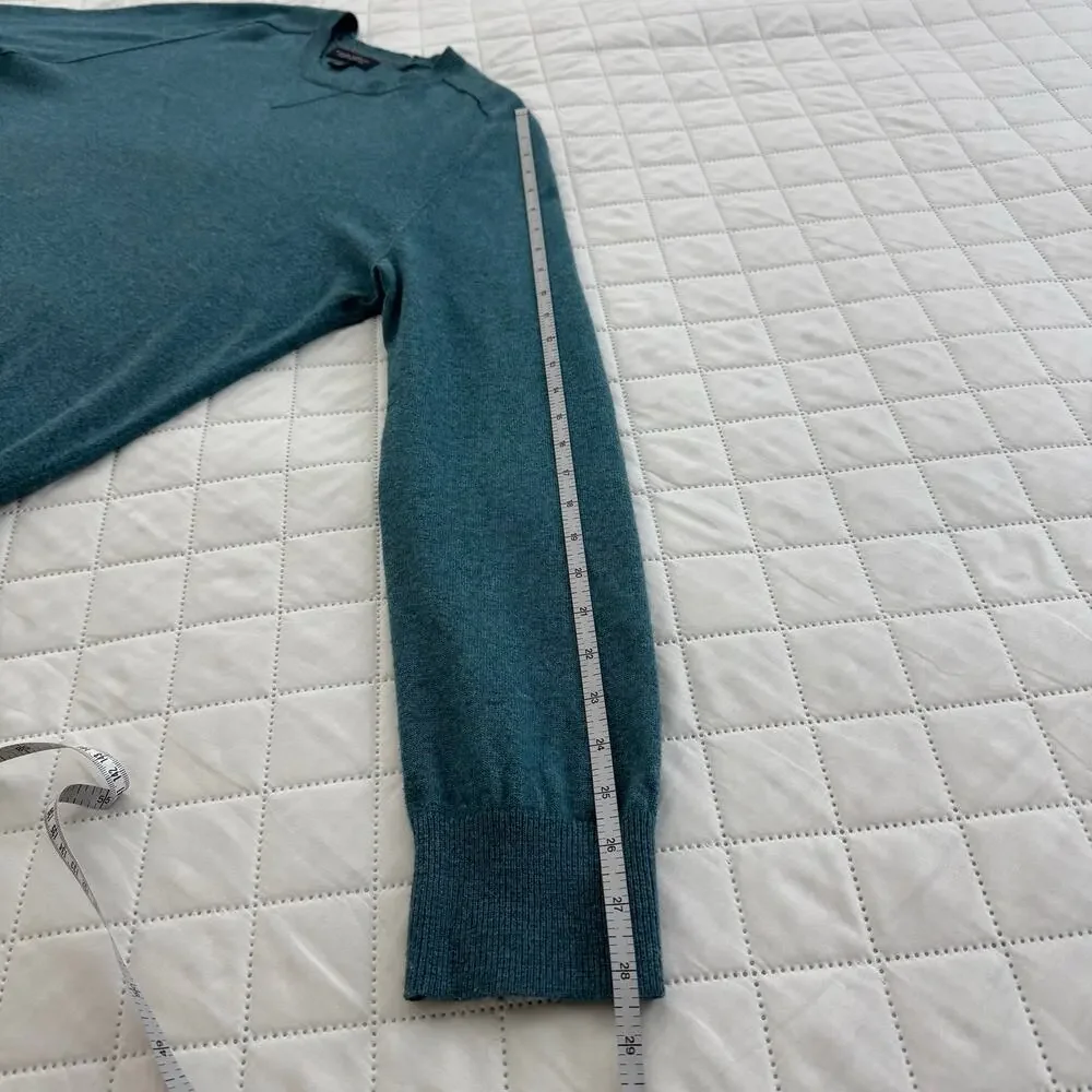 Banana Republic Italian Yarn Cashmere Wool Sweater Men’s M Teal Crew Neck Knit